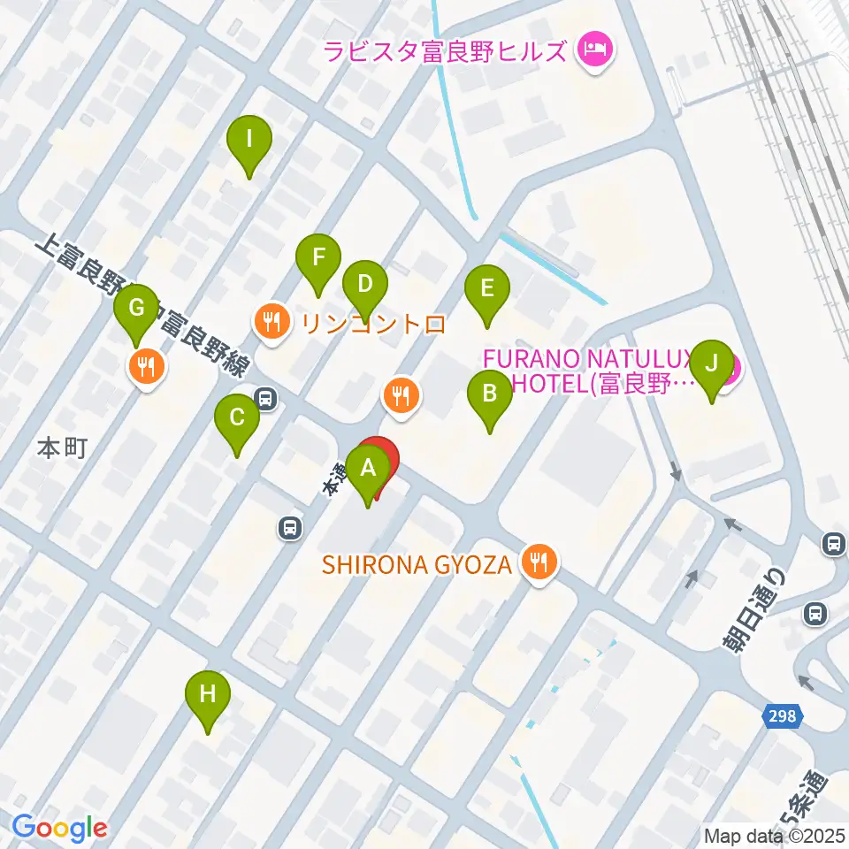 ラジオふらの周辺のホテル一覧地図
