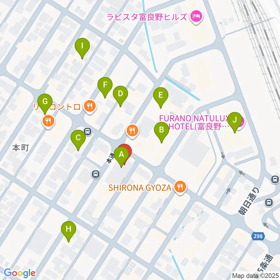 ラジオふらの周辺のホテル一覧地図