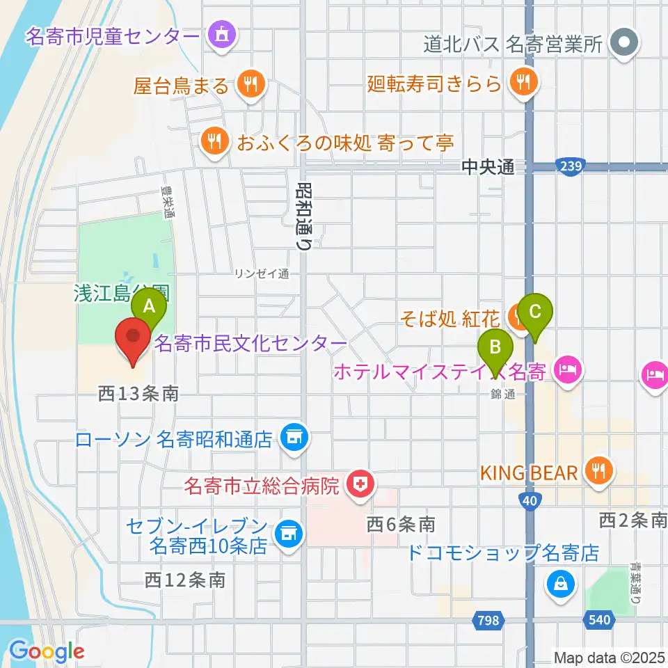 Airてっし周辺のホテル一覧地図