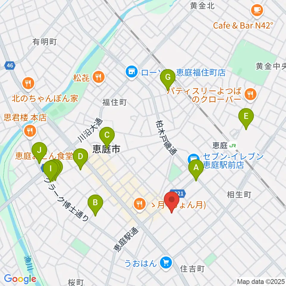 e-niwa(いーにわ)周辺のホテル一覧地図