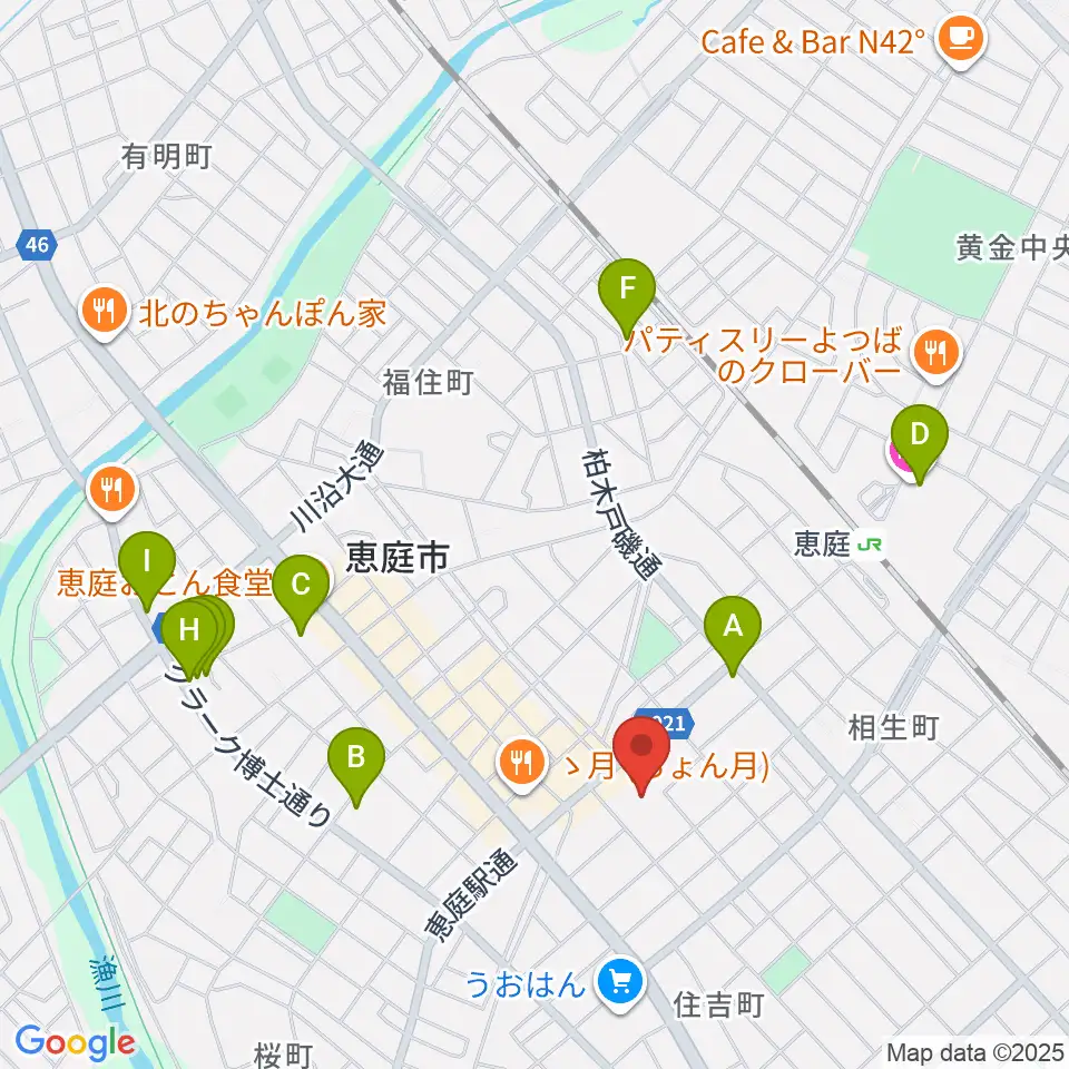 e-niwa（いーにわ）周辺のホテル一覧地図