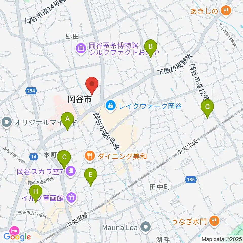 カノラホール 岡谷市文化会館周辺のホテル一覧地図