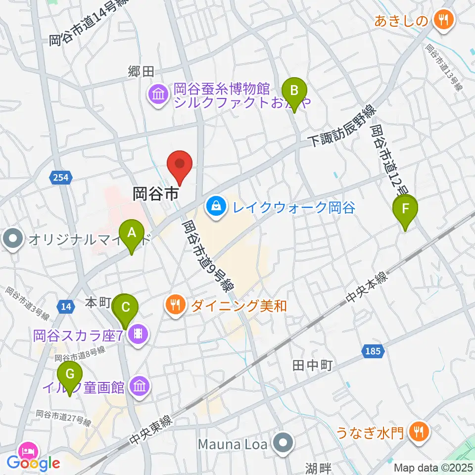 カノラホール 岡谷市文化会館周辺のホテル一覧地図