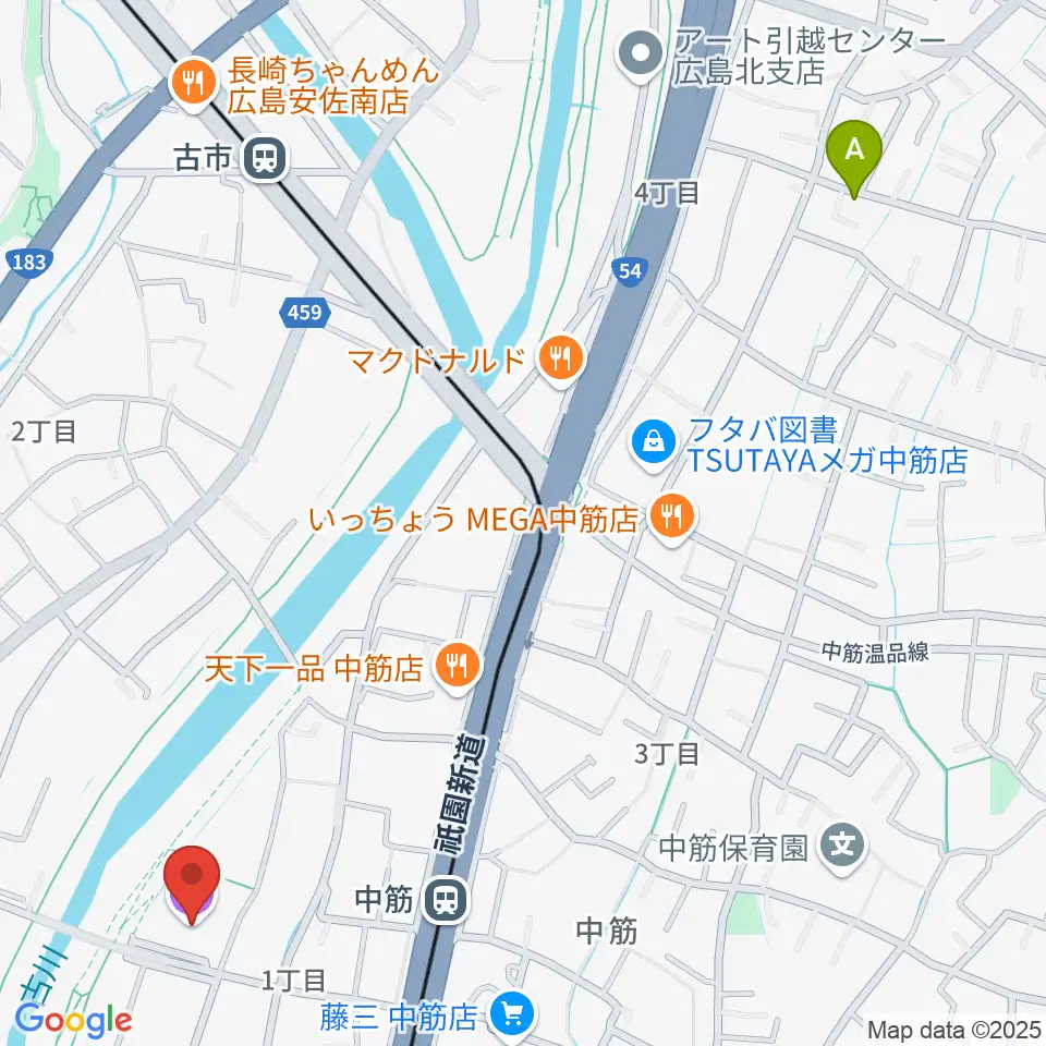 マエダハウジング安佐南区民文化センター周辺のホテル一覧地図