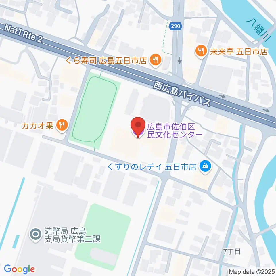 広島市佐伯区民文化センター周辺のホテル一覧地図