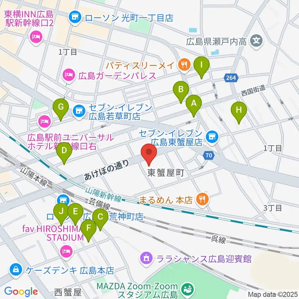 広島市東区民文化センター周辺のホテル一覧地図