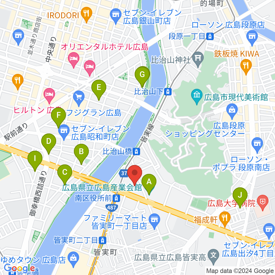 広島市南区民文化センター周辺のホテル一覧地図