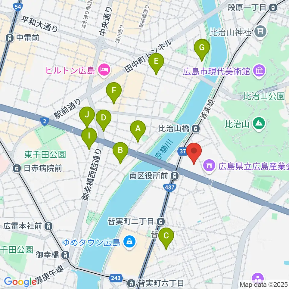 広島市南区民文化センター周辺のホテル一覧地図