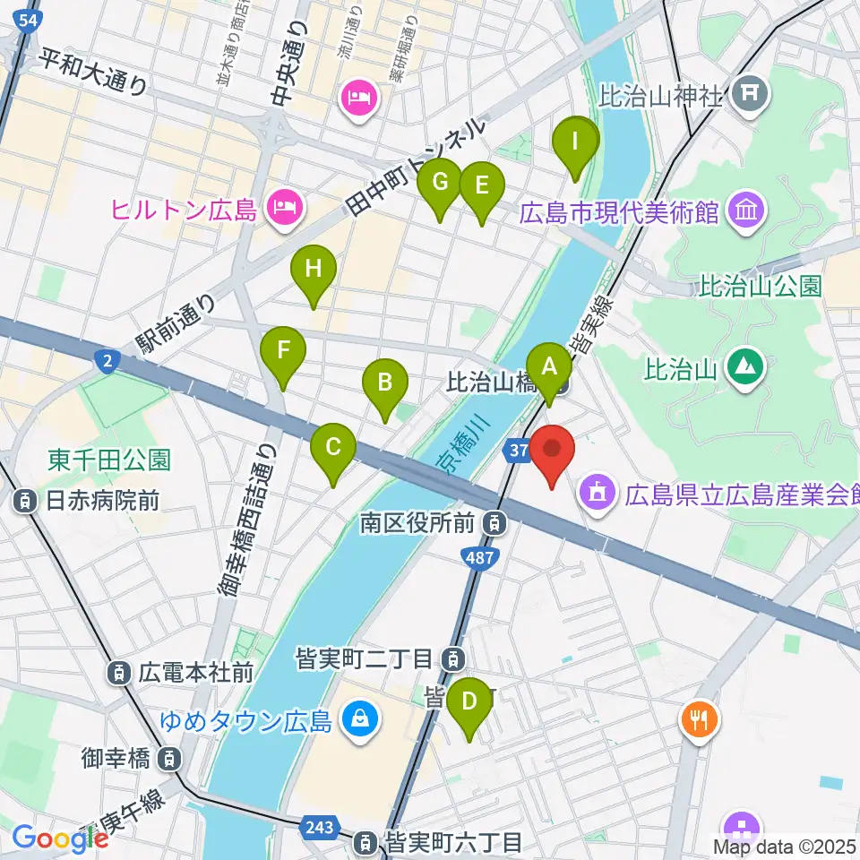 広島市南区民文化センター周辺のホテル一覧地図