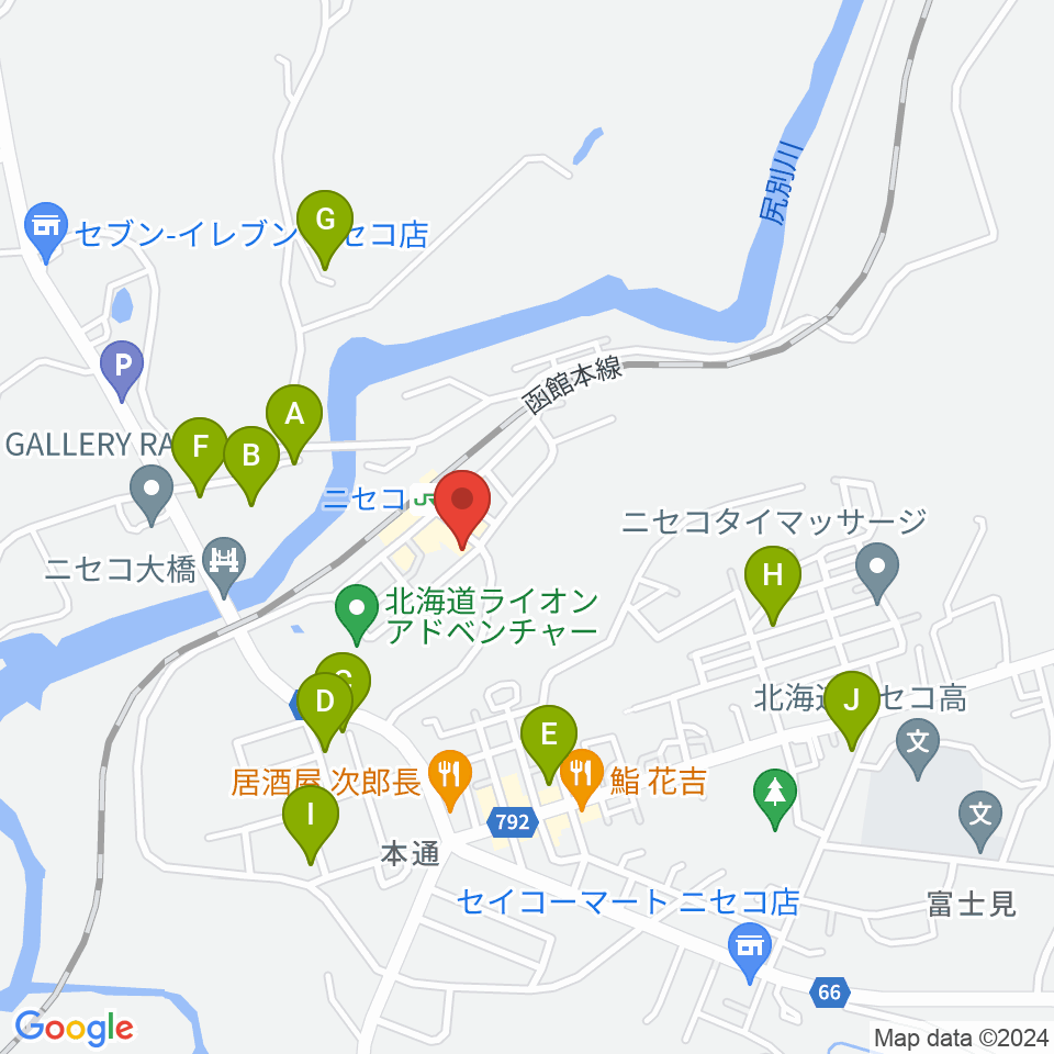 ラジオニセコ周辺のホテル一覧地図