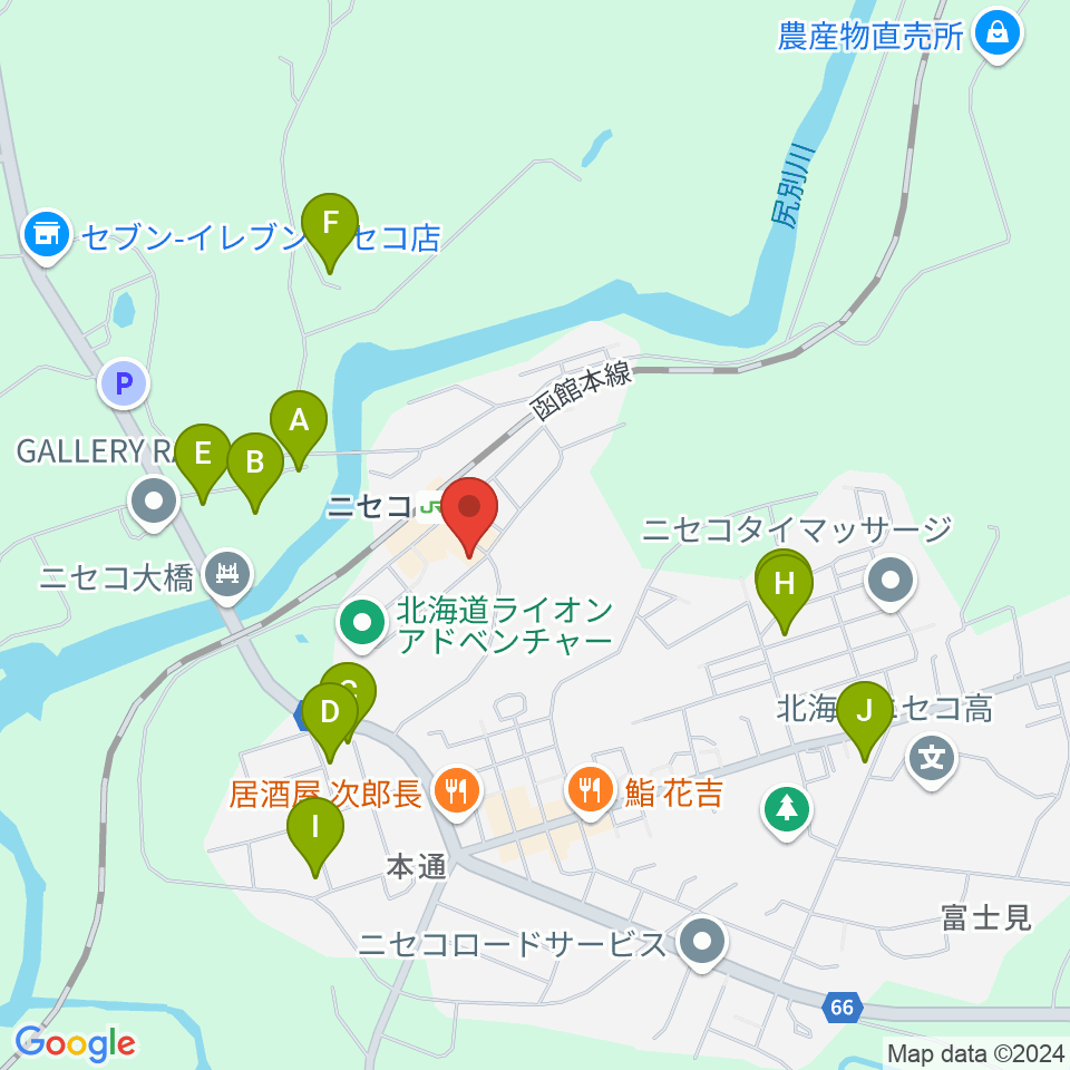 ラジオニセコ周辺のホテル一覧地図