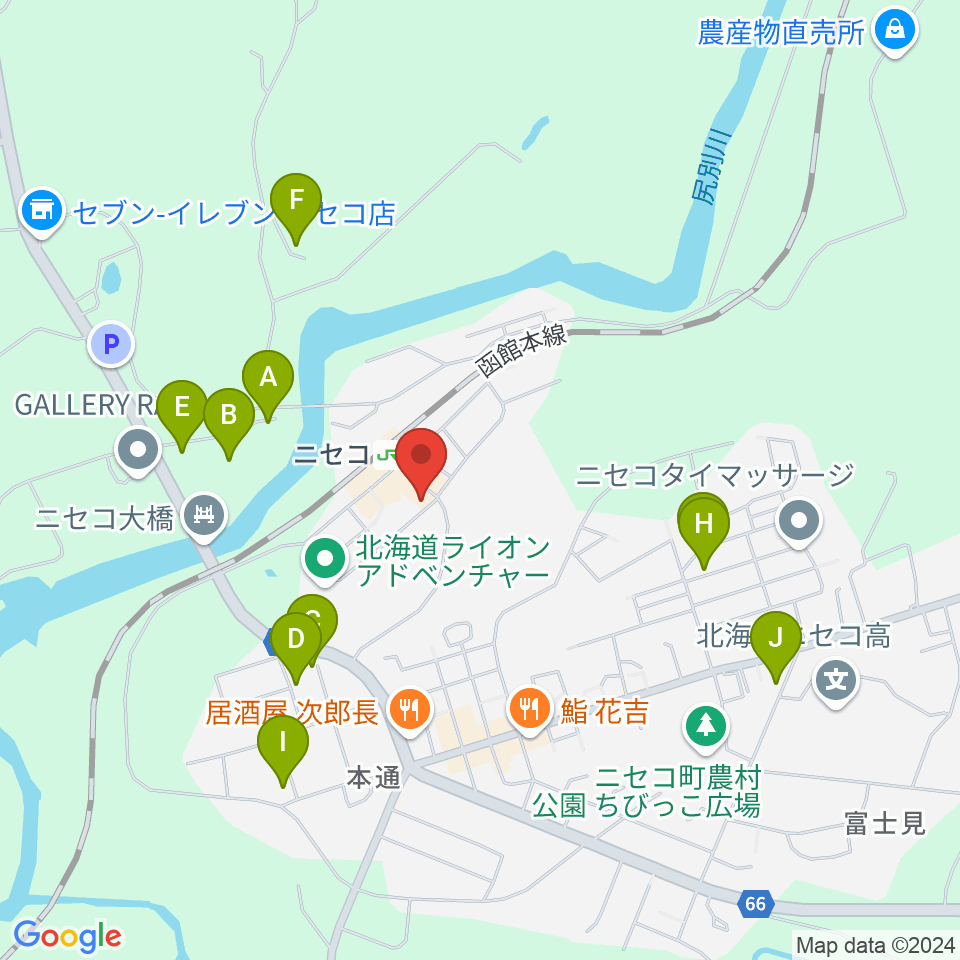 ラジオニセコ周辺のホテル一覧地図