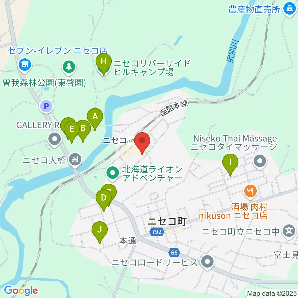 ラジオニセコ周辺のホテル一覧地図