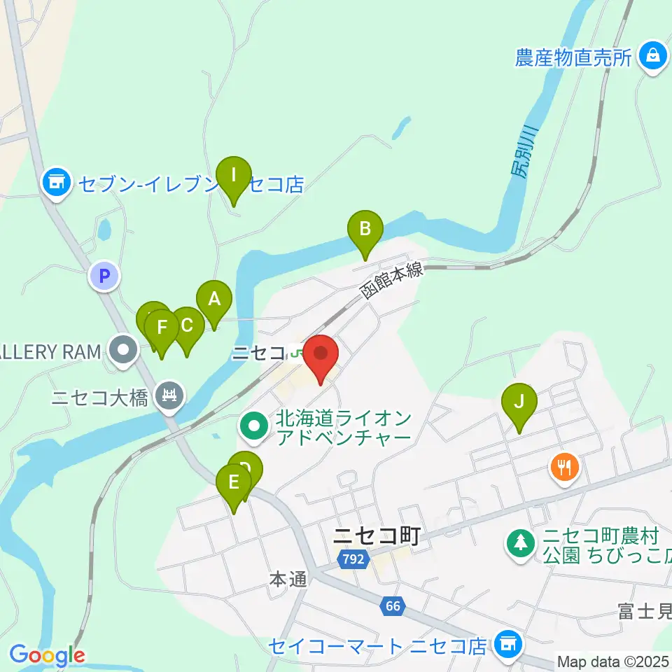 ラジオニセコ周辺のホテル一覧地図