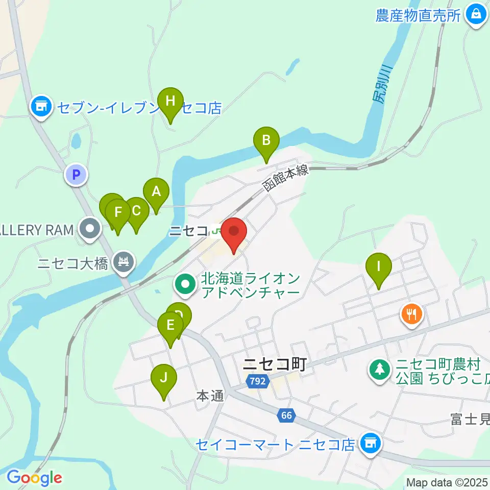 ラジオニセコ周辺のホテル一覧地図
