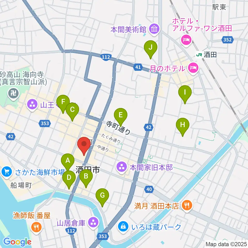 酒田FMハーバーRADIO周辺のホテル一覧地図