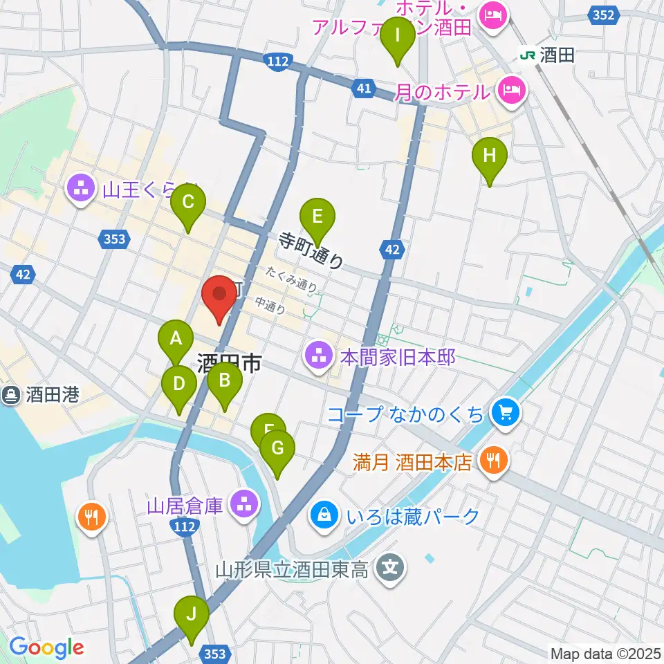 酒田FMハーバーRADIO周辺のホテル一覧地図