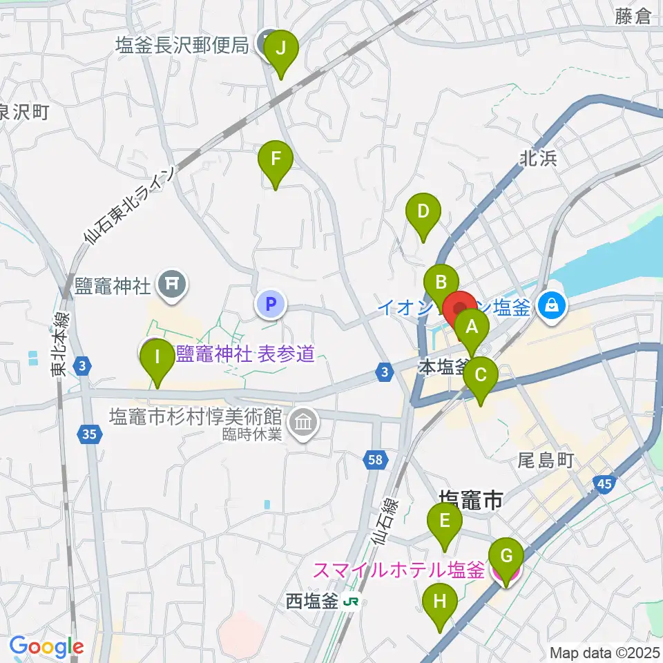 ベイウェーブ周辺のホテル一覧地図