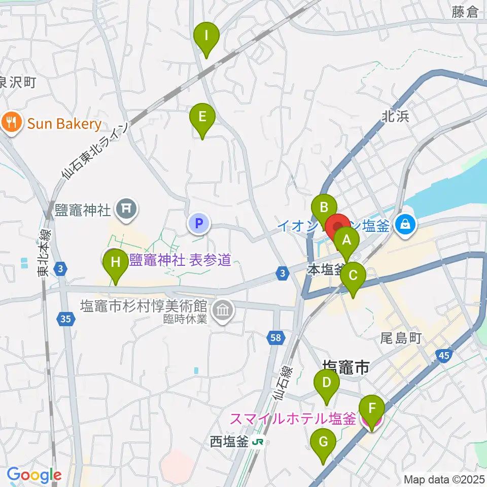 ベイウェーブ周辺のホテル一覧地図
