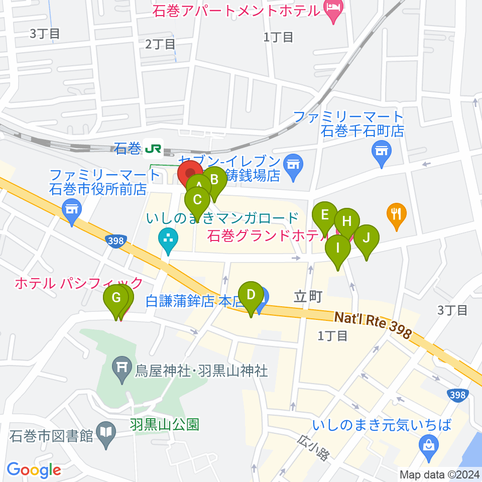 ラジオ石巻周辺のホテル一覧地図