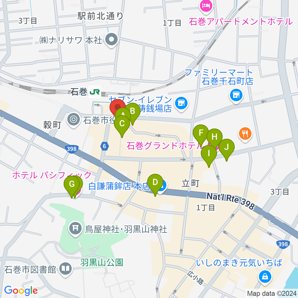 ラジオ石巻周辺のホテル一覧地図