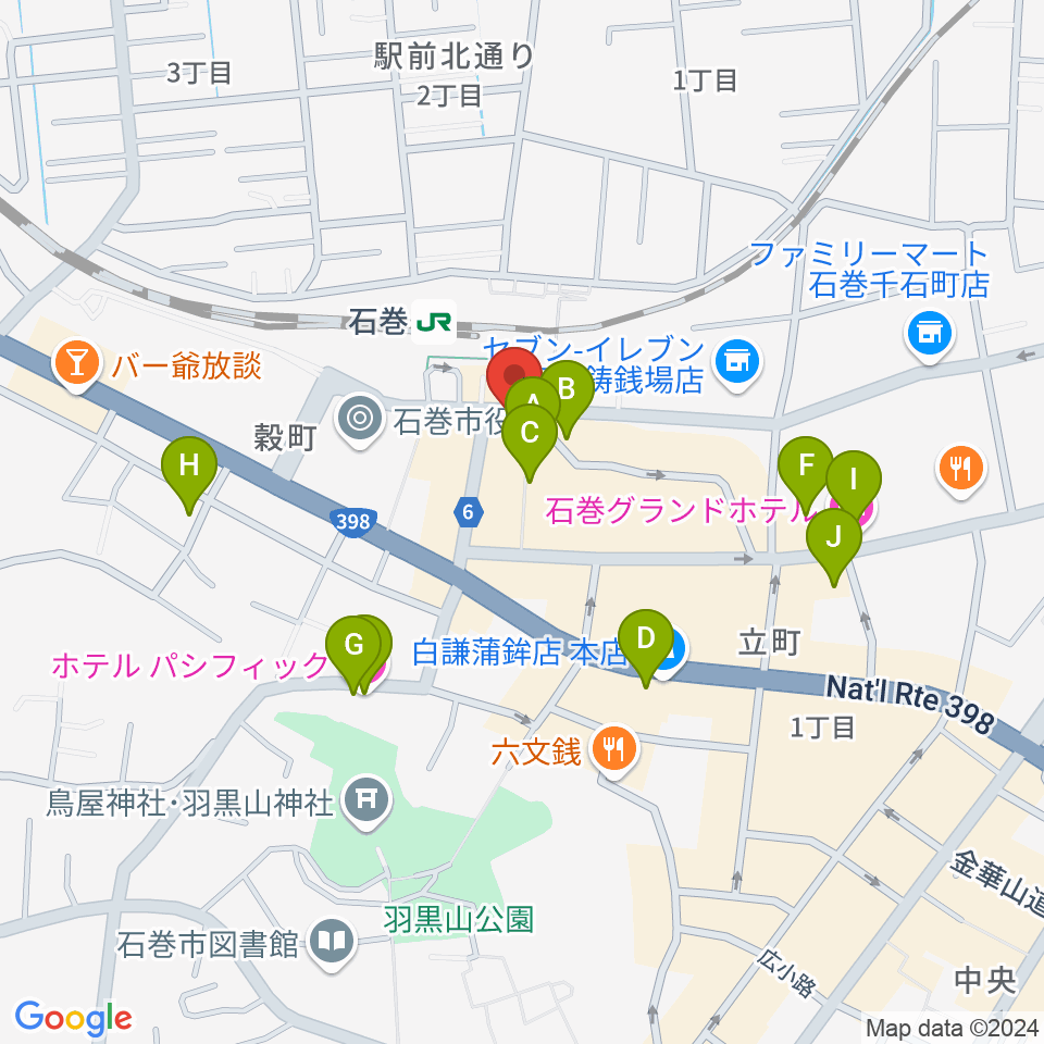 ラジオ石巻周辺のホテル一覧地図