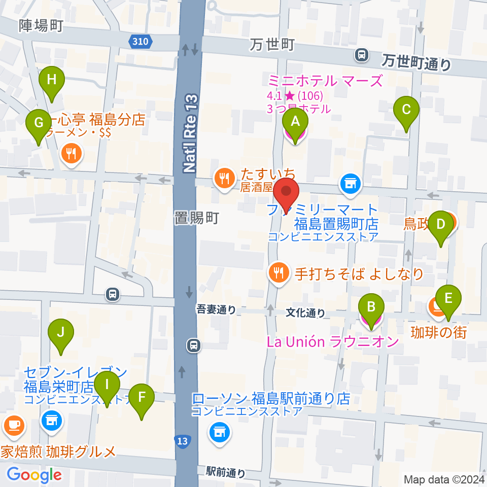 エフエムポコ周辺のホテル一覧地図