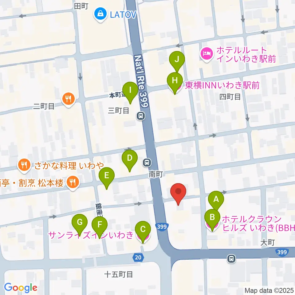 FMいわき周辺のホテル一覧地図