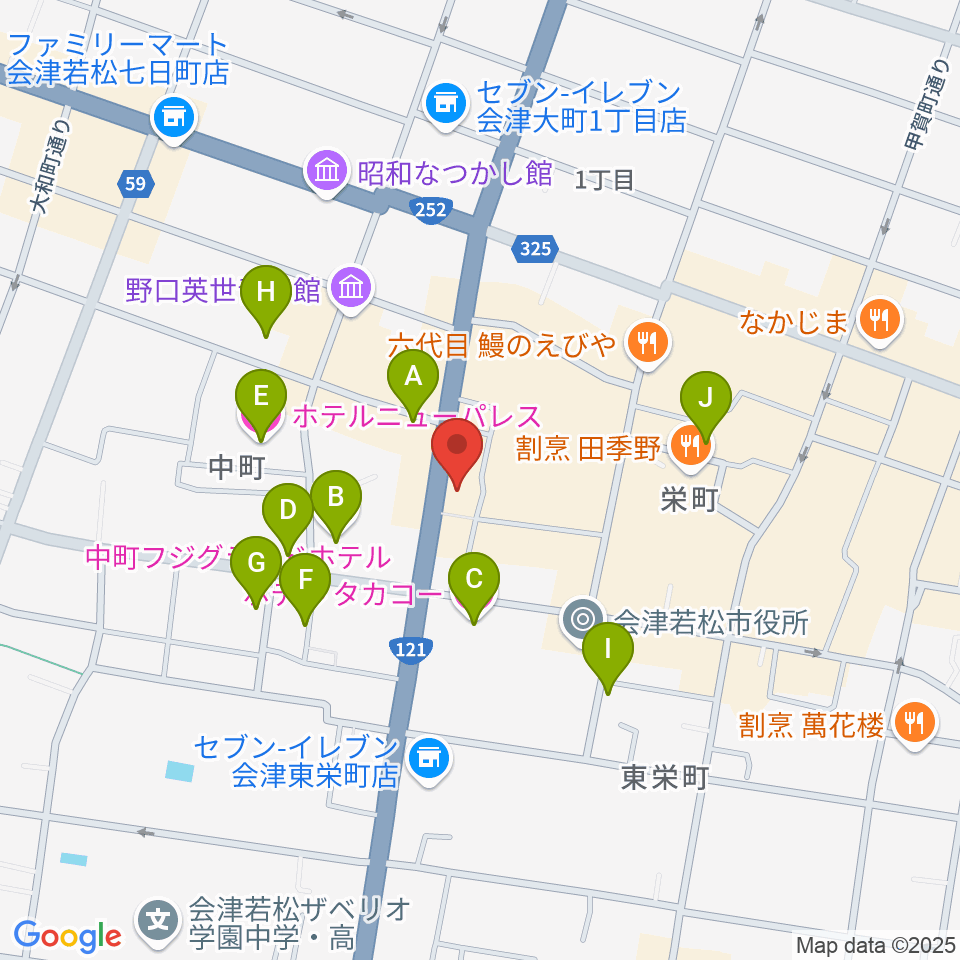 エフエム会津周辺のホテル一覧地図