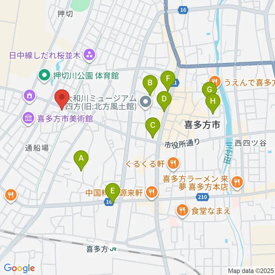 喜多方シティエフエム周辺のホテル一覧地図