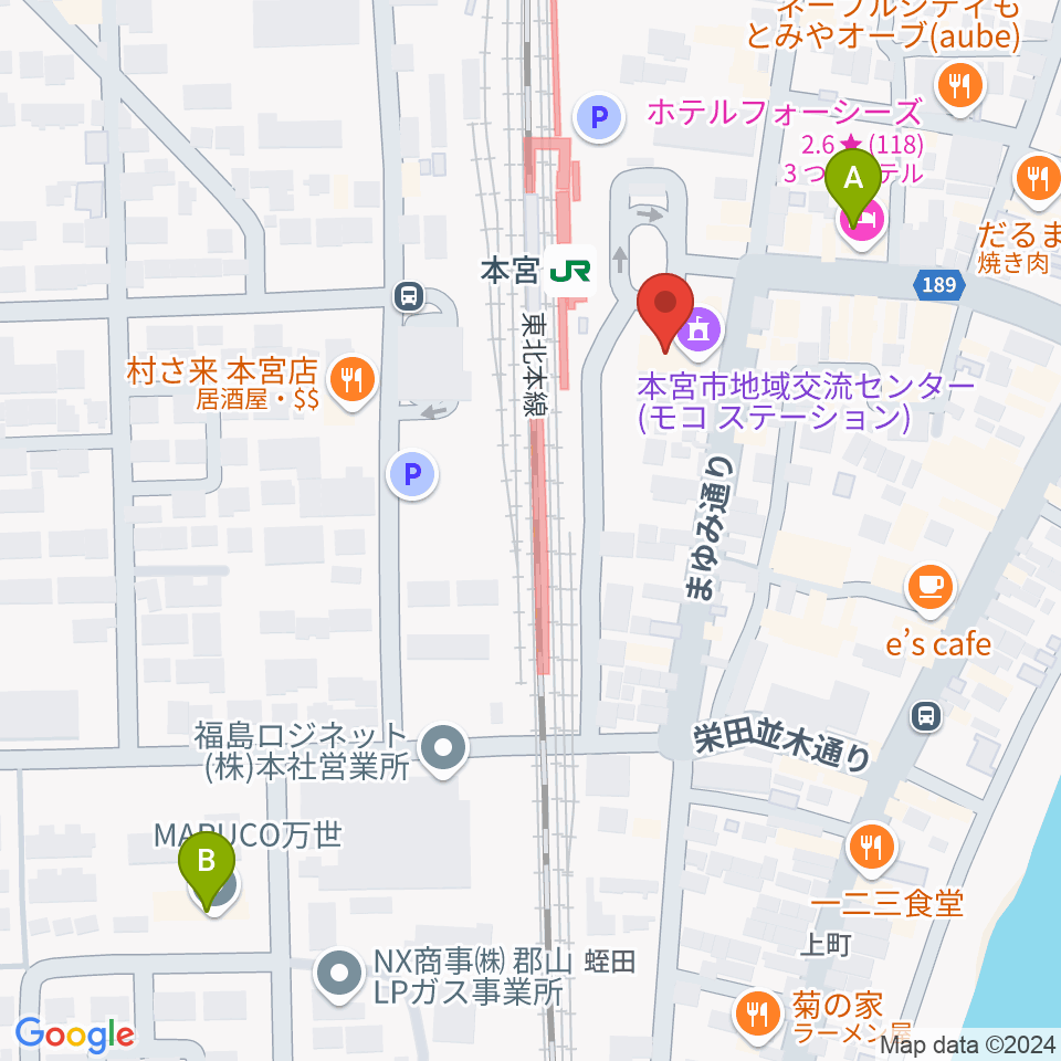 FMモットコム周辺のホテル一覧地図