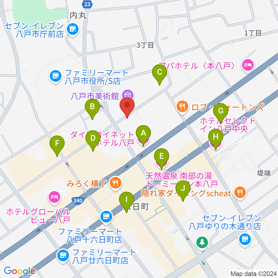 ビーエフエム周辺のホテル一覧地図