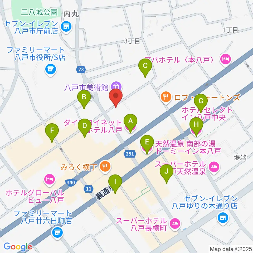 ビーエフエム周辺のホテル一覧地図