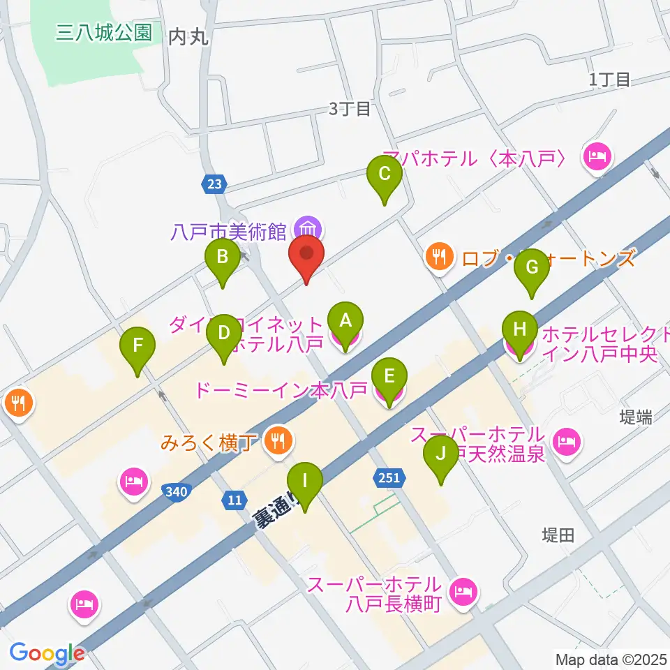 ビーエフエム周辺のホテル一覧地図