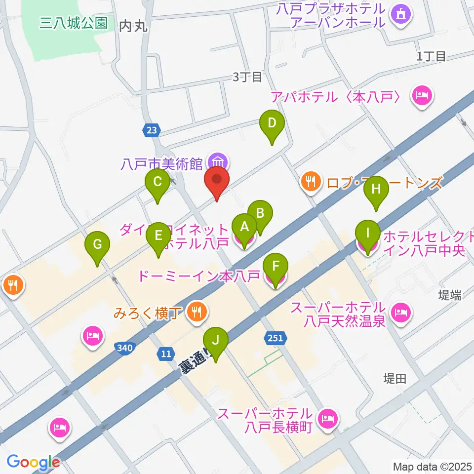 ビーエフエム周辺のホテル一覧地図