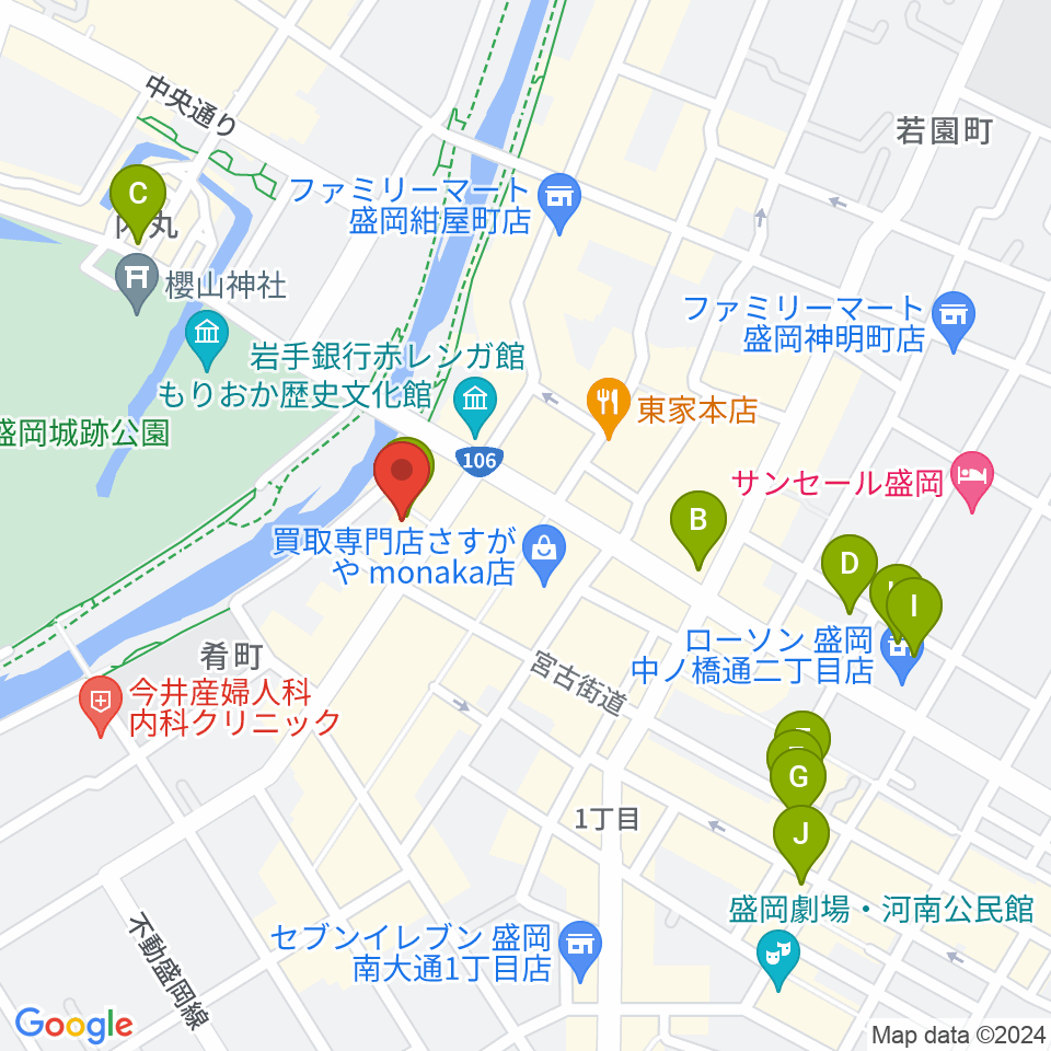 ラヂオもりおか周辺のホテル一覧地図