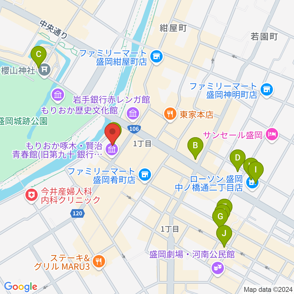 ラヂオもりおか周辺のホテル一覧地図