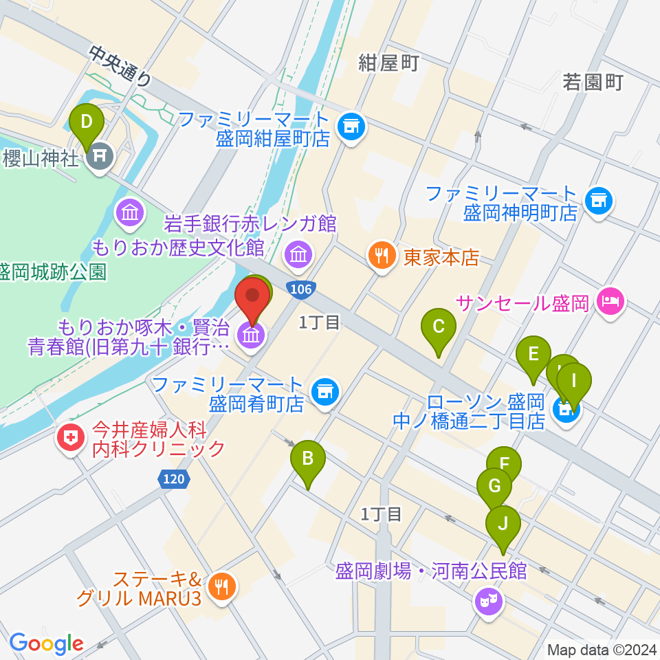 ラヂオもりおか周辺のホテル一覧地図