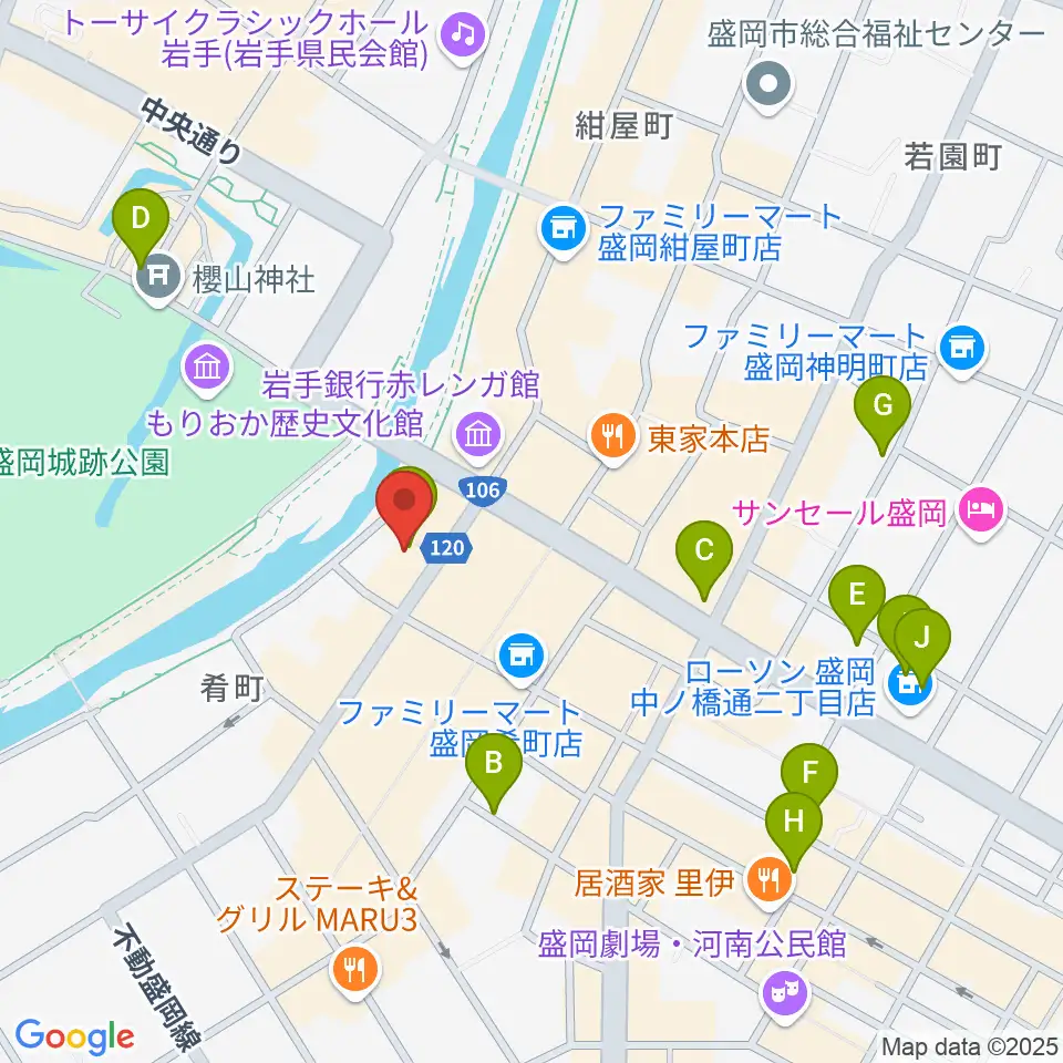 ラヂオもりおか周辺のホテル一覧地図