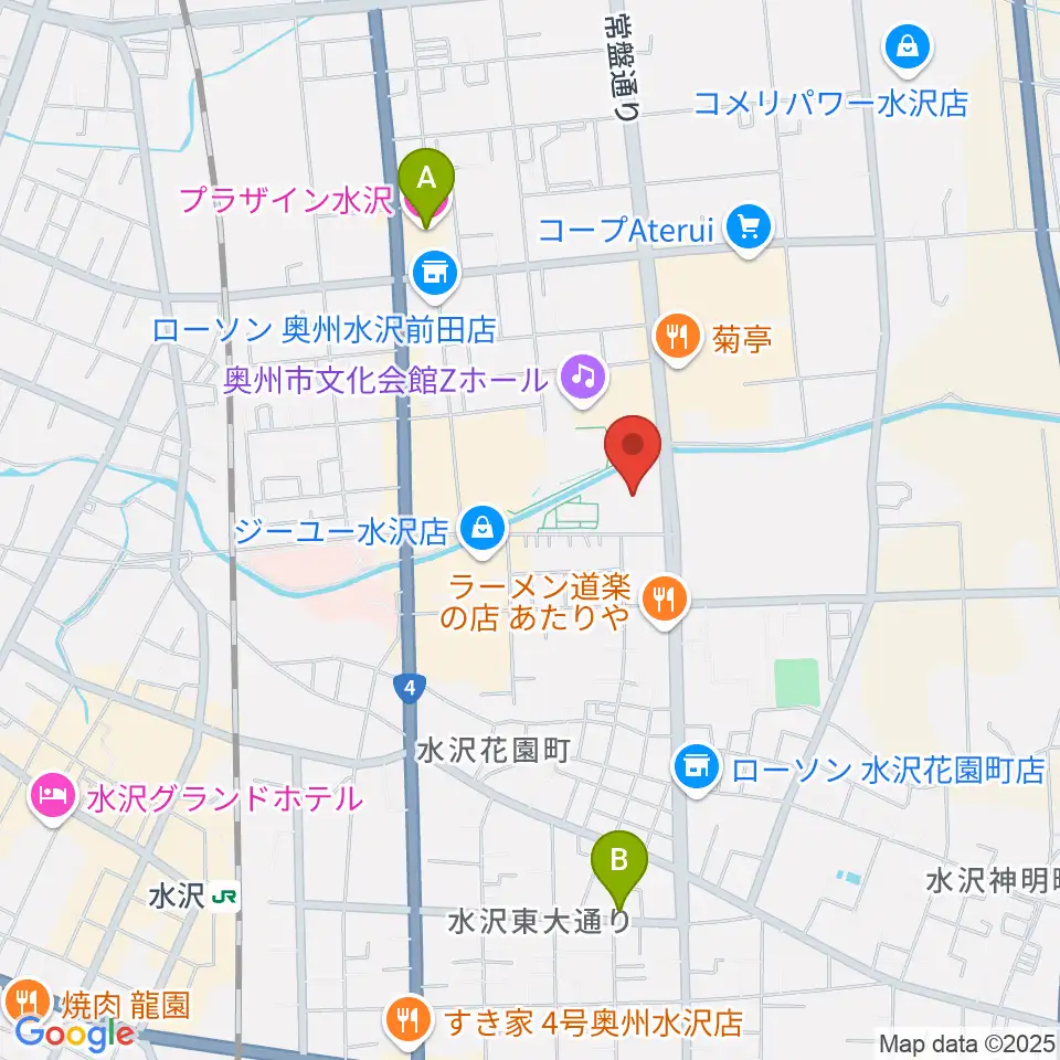 奥州エフエム周辺のホテル一覧地図