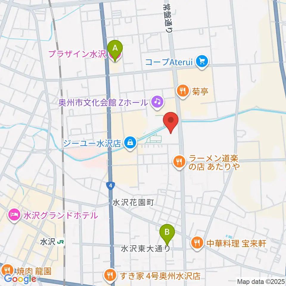 奥州エフエム周辺のホテル一覧地図