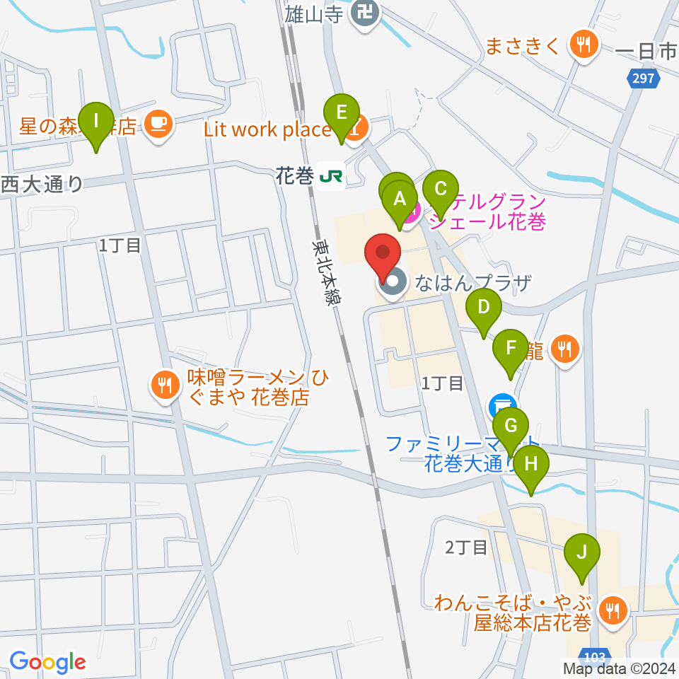 FM One（えふえむ花巻）周辺のホテル一覧地図