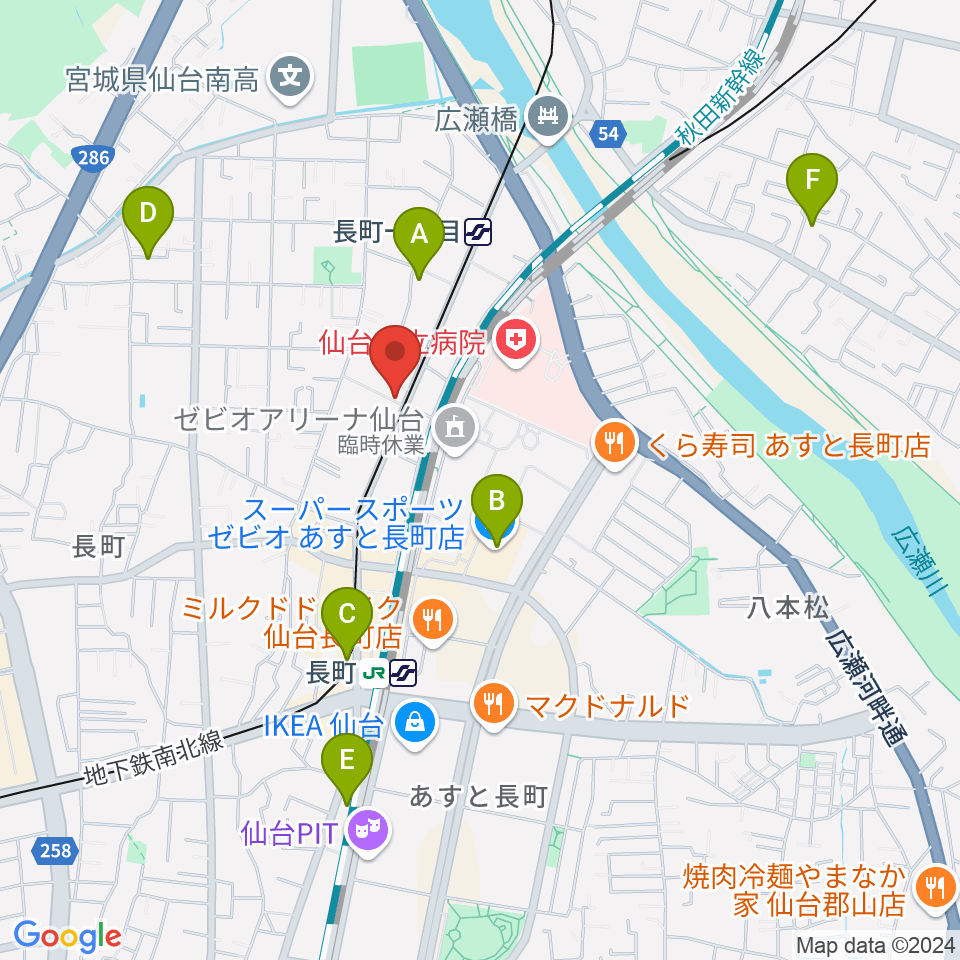 エフエムたいはく周辺のホテル一覧地図