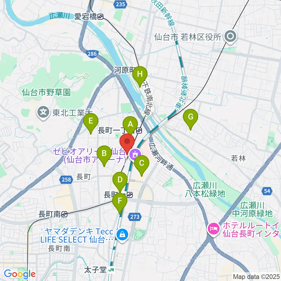 エフエムたいはく周辺のホテル一覧地図