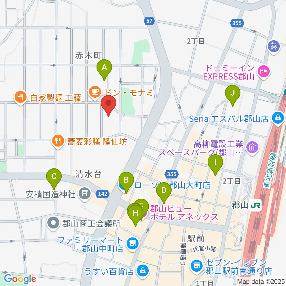 ココラジ周辺のホテル一覧地図