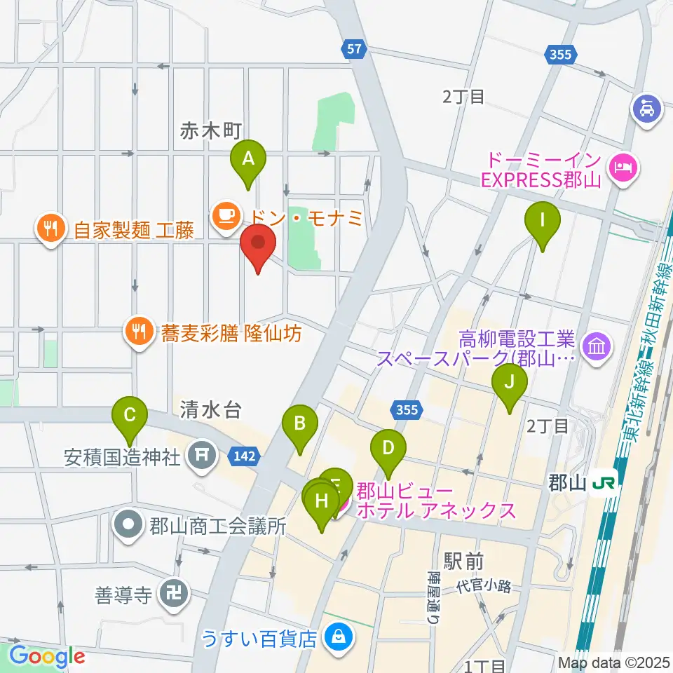 ココラジ周辺のホテル一覧地図