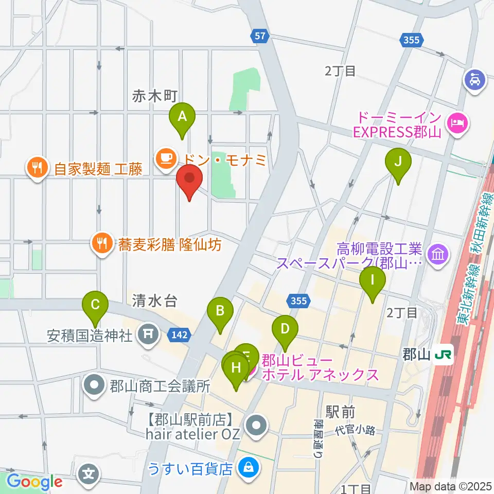 ココラジ周辺のホテル一覧地図