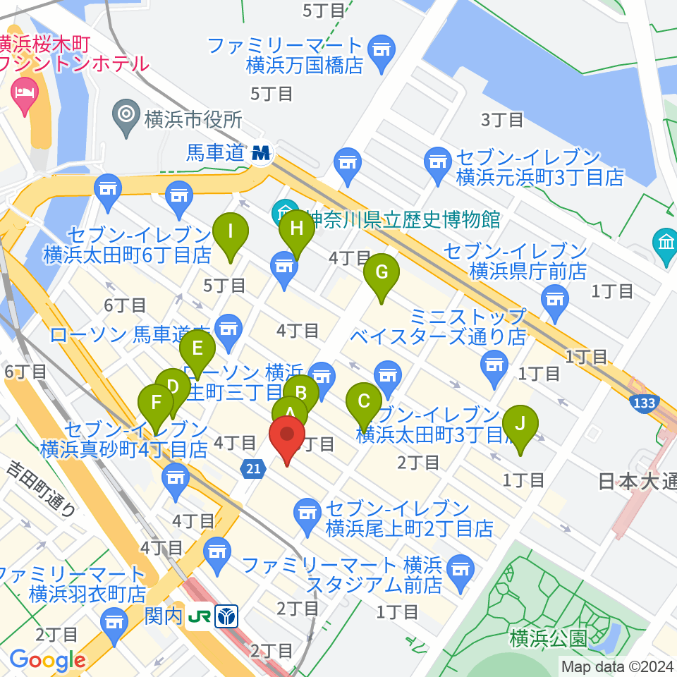 横浜BAYSIS周辺のホテル一覧地図