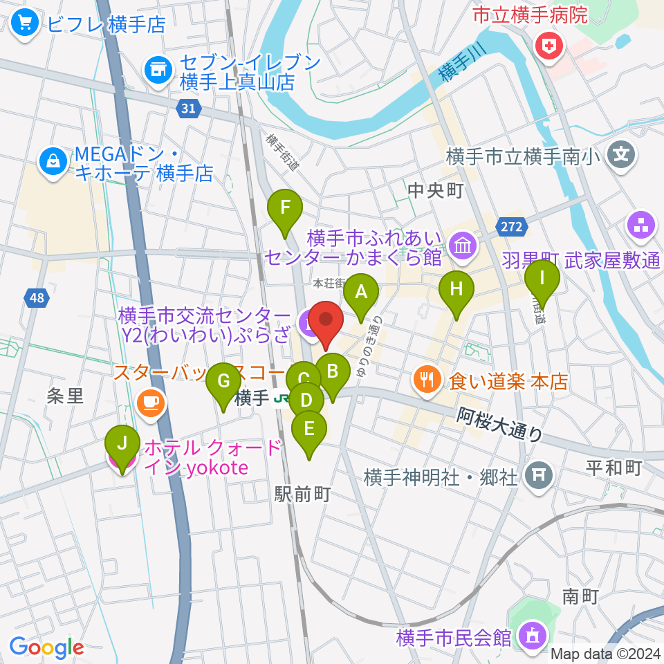 横手かまくらエフエム周辺のホテル一覧地図