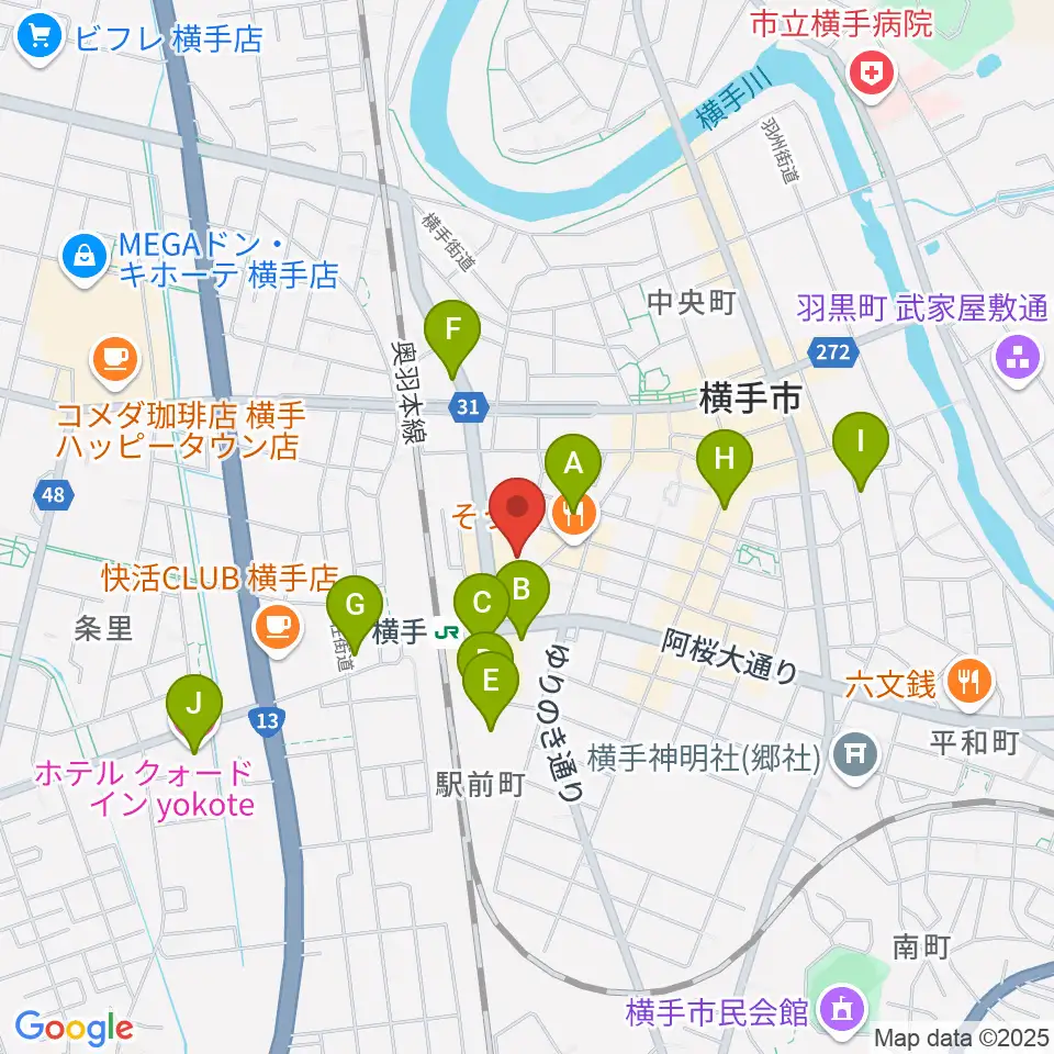 横手かまくらエフエム周辺のホテル一覧地図